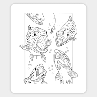 Trout Fishing Minimalist Magnet